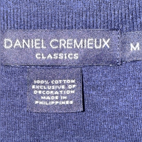 Daniel Cremieux Men’s Quarter Zip Pullover Sweater Navy Blue Cotton Medium - Picture 7 of 10